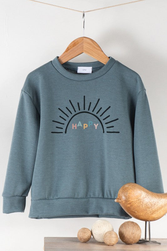 Kids Happy Graphic Print Sweatshirt - FINAL SALE