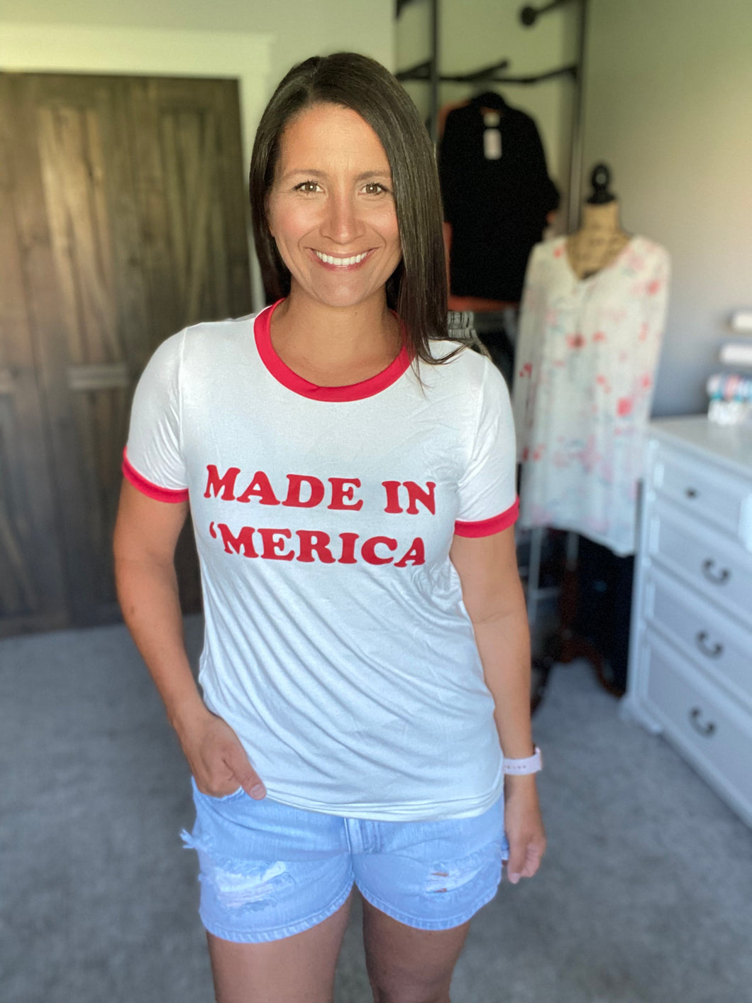 Made In America Contrast Tee -  FINAL SALE
